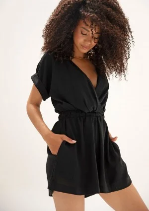 Lumi Wrap - Black mini summer jumpsuit