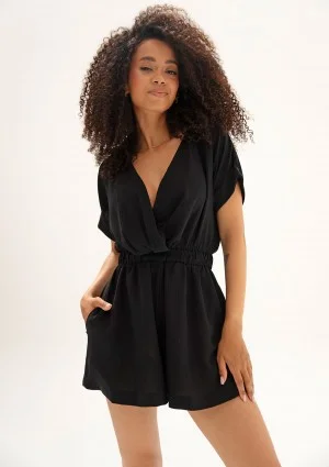 Lumi Wrap - Black mini summer jumpsuit
