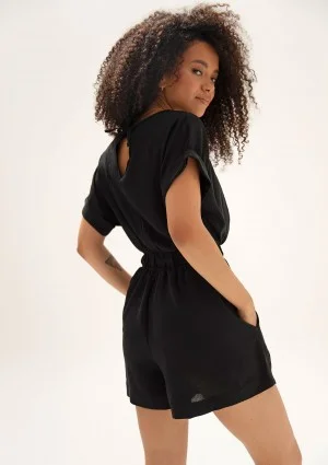 Lumi Wrap - Black mini summer jumpsuit