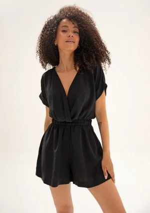 Lumi Wrap - Black mini summer jumpsuit