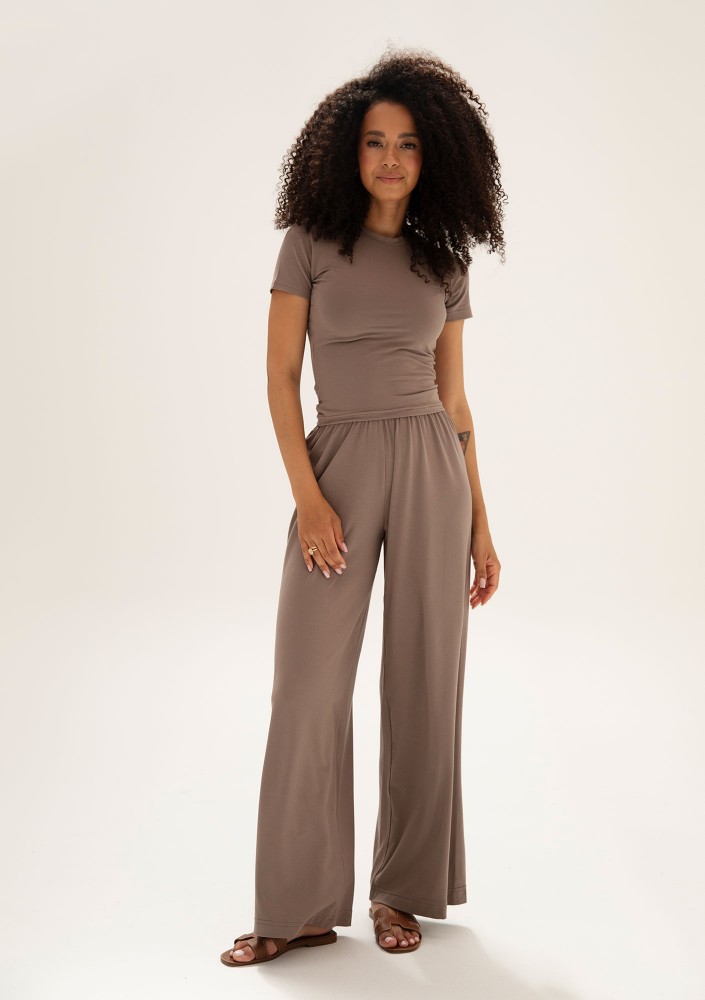 Lumiere - Latte beige rayon top