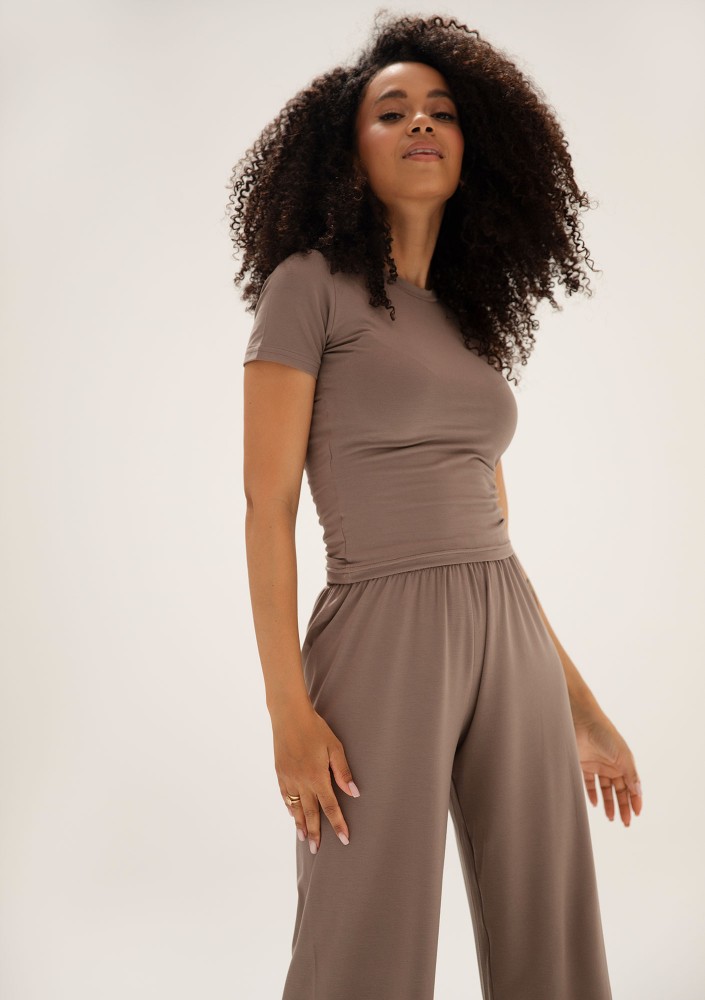 Lumiere - Latte beige rayon top