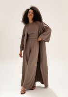 Lumiere - Latte beige rayon maxi kimono