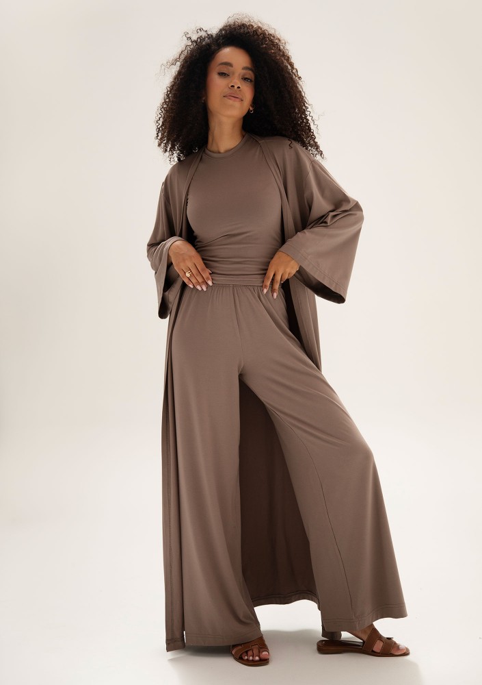 Lumiere - Kimono maxi z wiskozy Latte