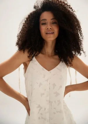 Fleur - Creamy cotton openwork jumpsuit