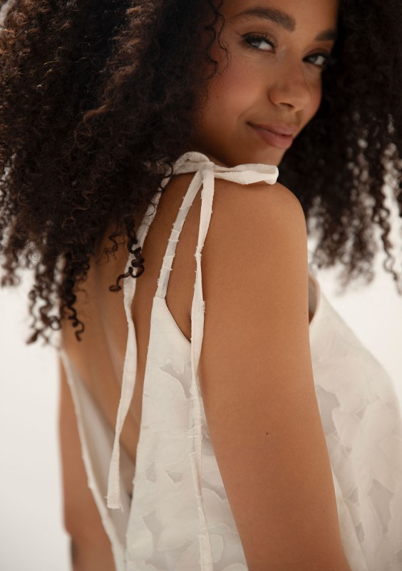 Fleur - Creamy cotton openwork jumpsuit