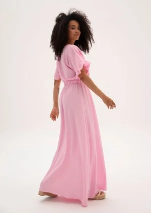 Florea - Pink maxi wrap dress