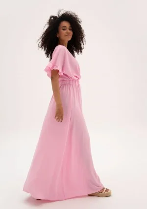 Florea - Pink maxi wrap dress