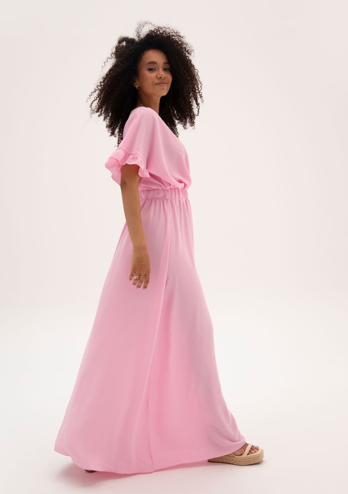 Florea - Pink maxi wrap dress