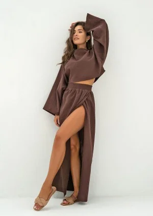 Terea - Brown muslin top