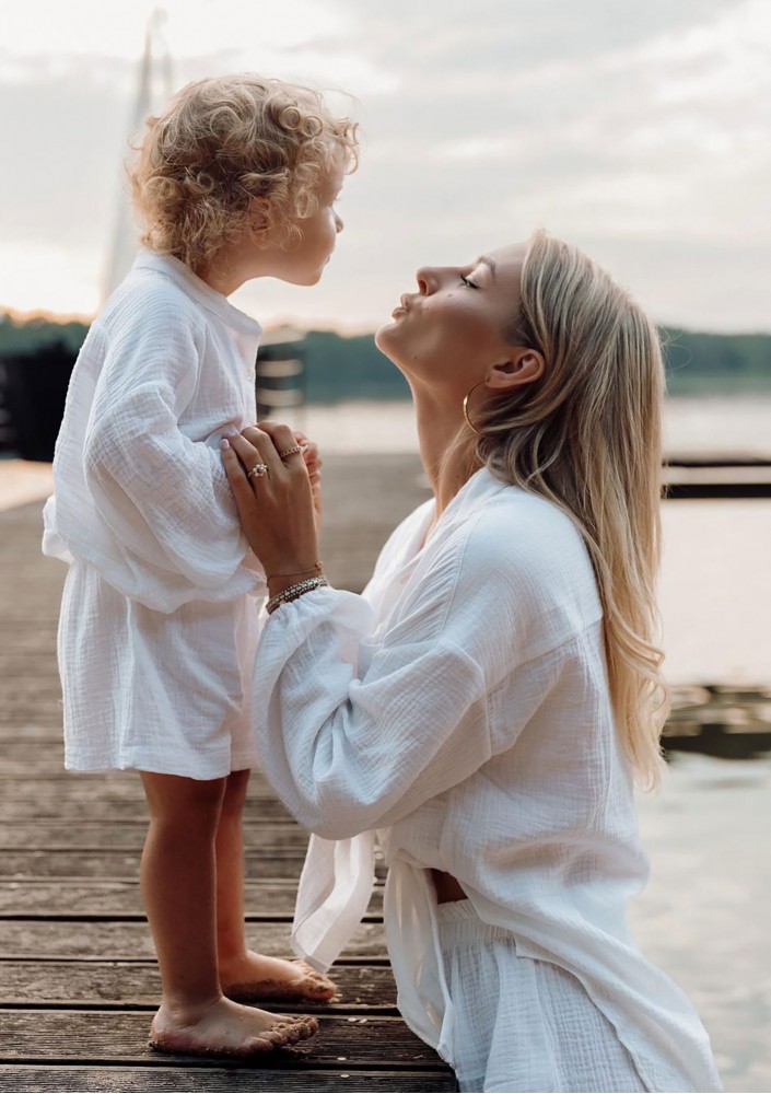 Palma - White muslin kids shirt