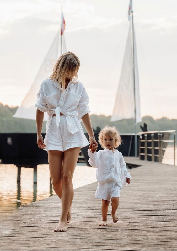 Palma - White muslin kids shorts