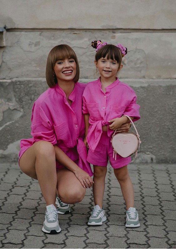 Palma - Pink muslin kids shirt