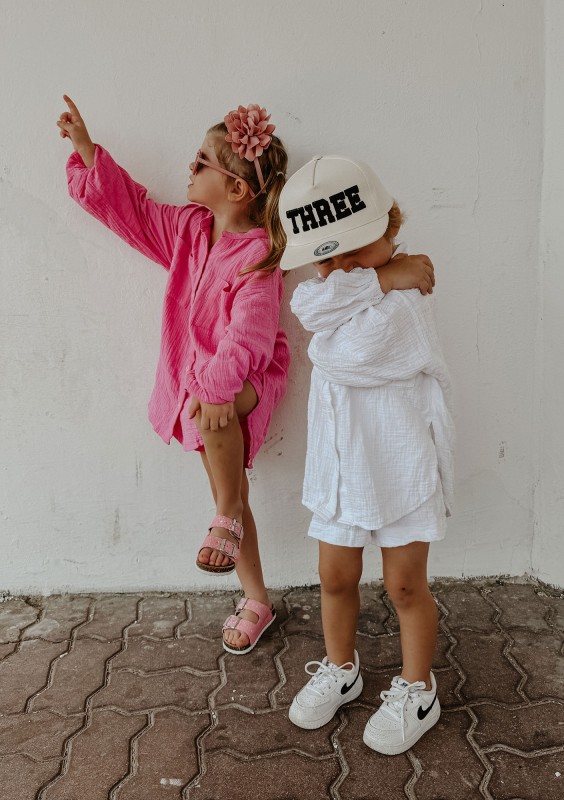 Palma - Pink muslin kids shirt