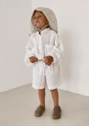 Palma - White muslin kids shirt