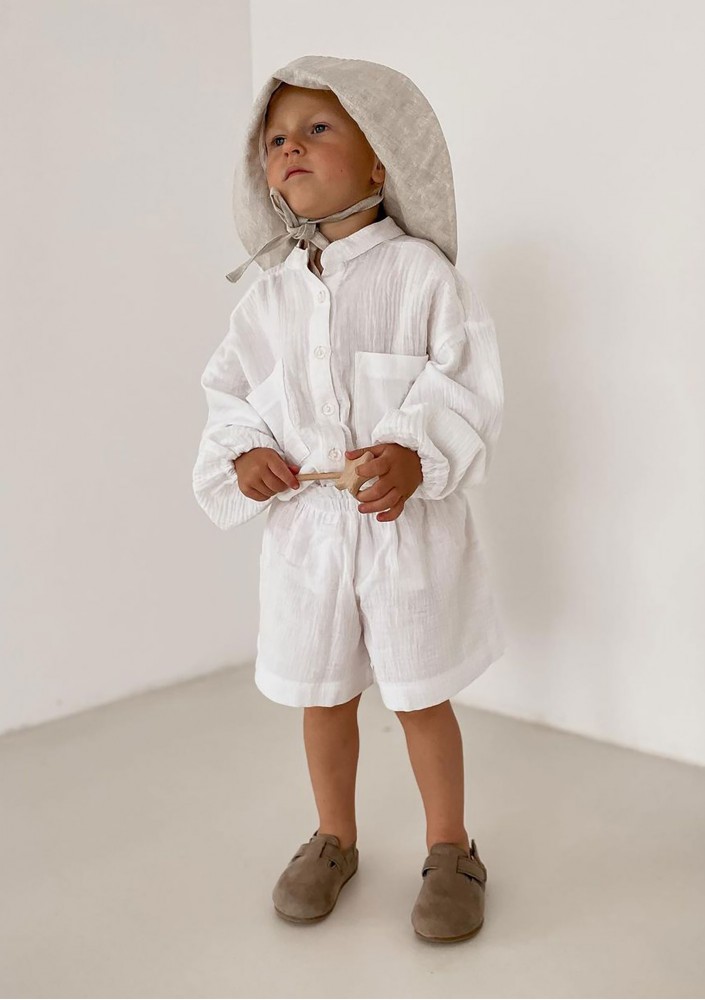 Palma - White muslin kids shirt