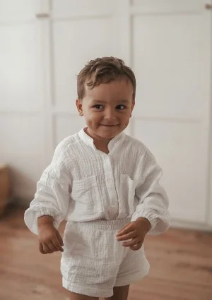 Palma - White muslin kids shirt