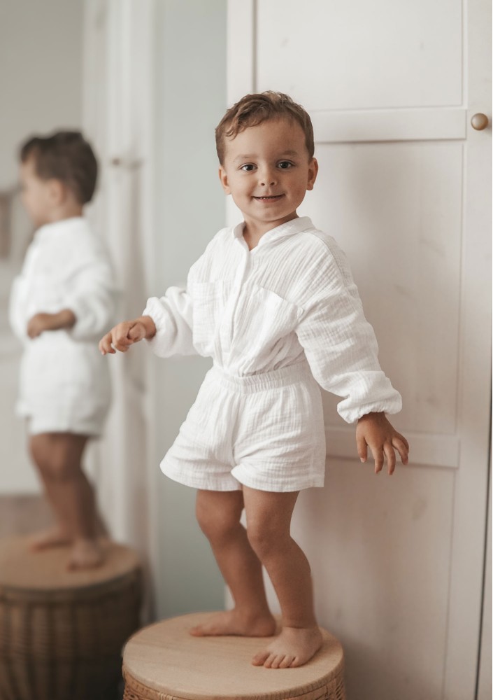 Palma - White muslin kids shirt