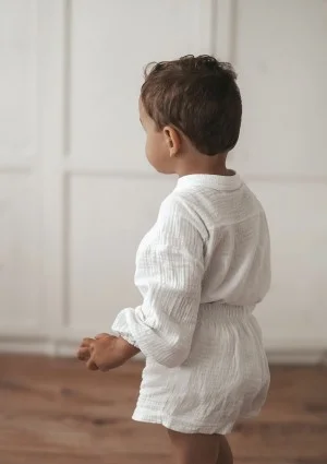 Palma - White muslin kids shirt