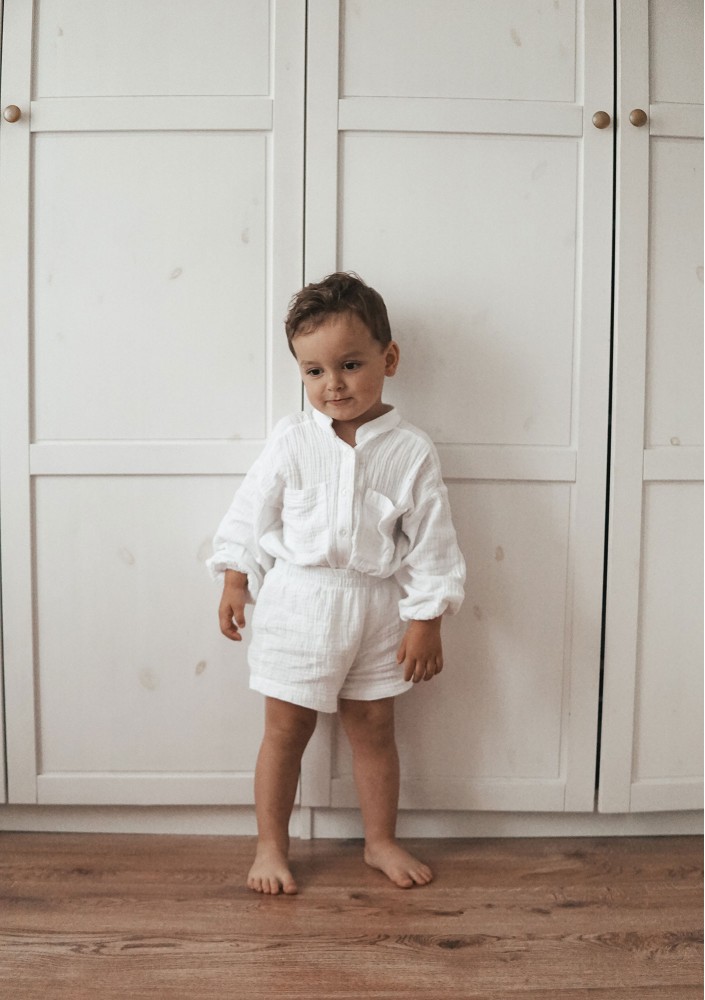 Palma - White muslin kids shirt