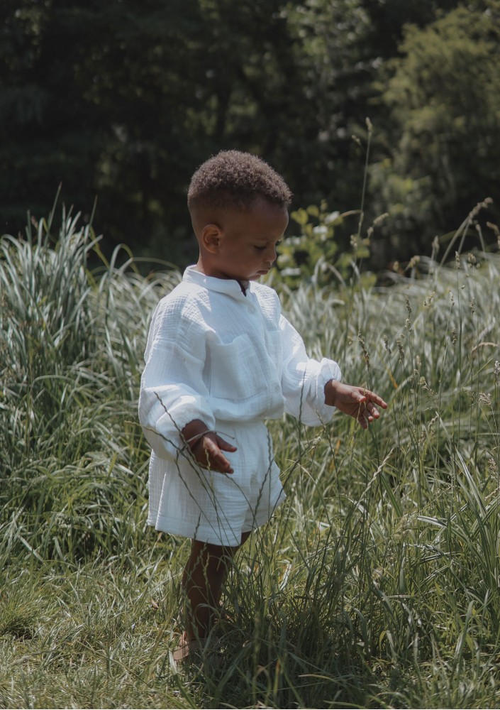 Palma - White muslin kids shirt