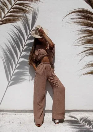 Thera - Powder pink muslin pants