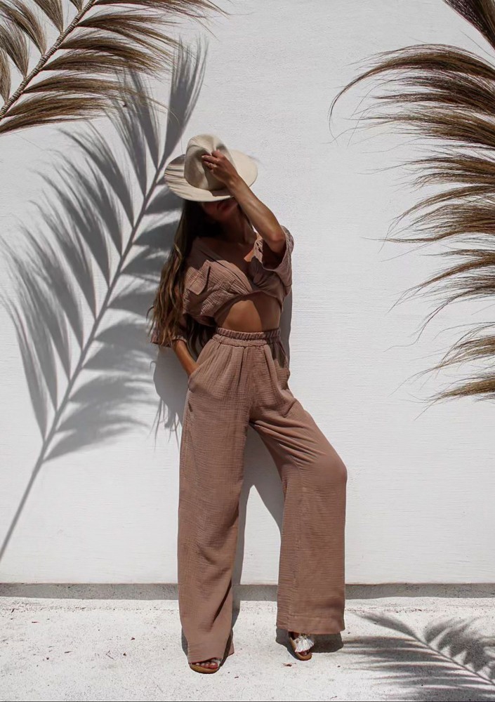 Thera - Powder pink muslin pants