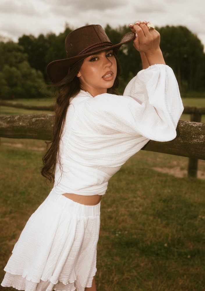 Capri - White muslin wrap shirt