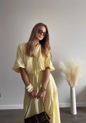 Soleil - Banana yellow cotton summer blouse