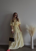 Soleil - Bawełniana spódnica boho maxi Citrus Yellow