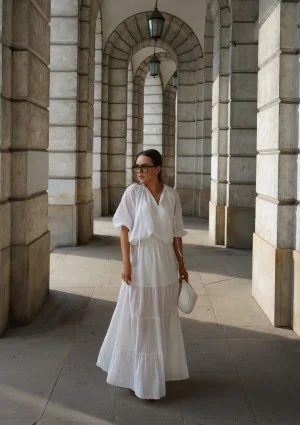 Soleil - White cotton summer blouse