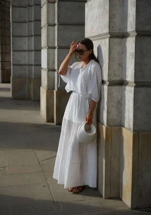 Soleil - White cotton summer blouse