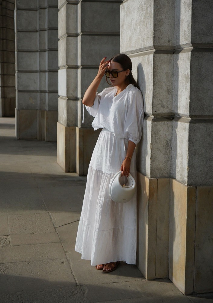 Soleil - White cotton summer blouse