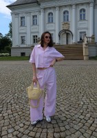 Mandy - Pink striped cotton shirt