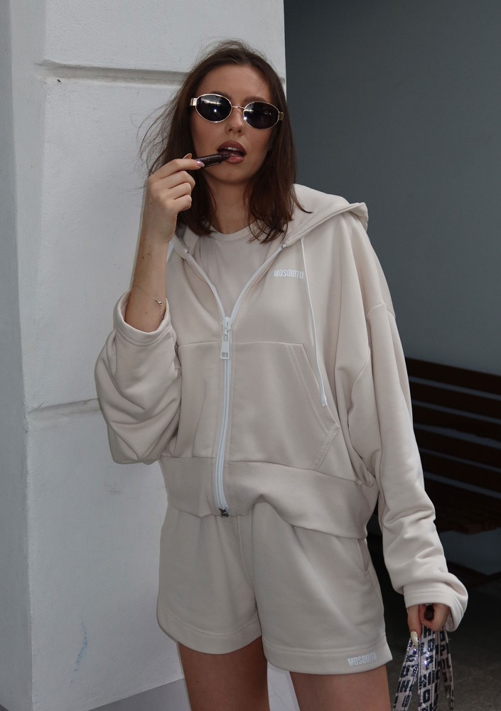 Bane - Coconut oversize zipped hoodie