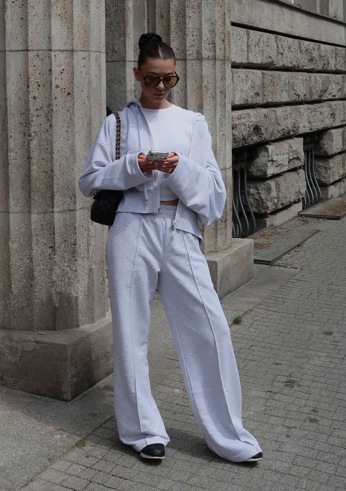 Bane - Rozpinana bluza oversize z kapturem Light Melange