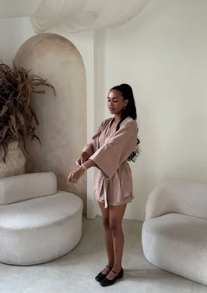 Pavla - Narzutka z muślinu Beżowa