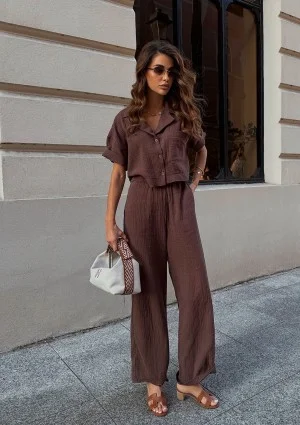 Thane - Brown muslin pants