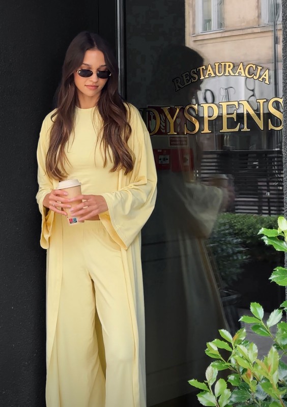 Lumiere - Banana yellow rayon maxi kimono