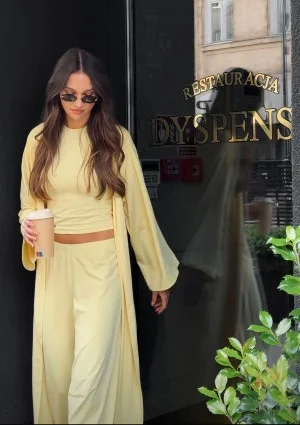 Lumiere - Banana yellow rayon wide pants