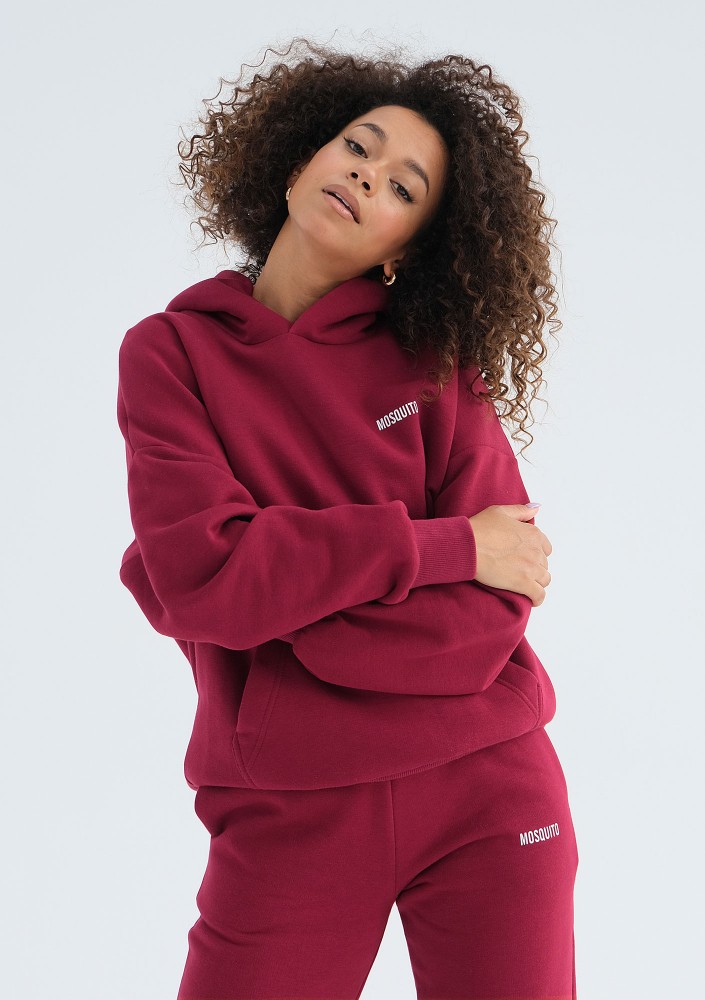 Pure - Deep cherry red hoodie