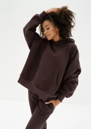 Mesh - Bluza kangurka oversize Dark Chocolate