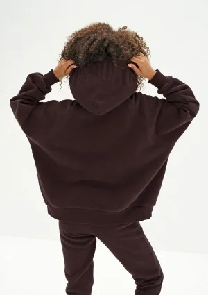 Mesh - Dark chocolate brown oversize hoodie