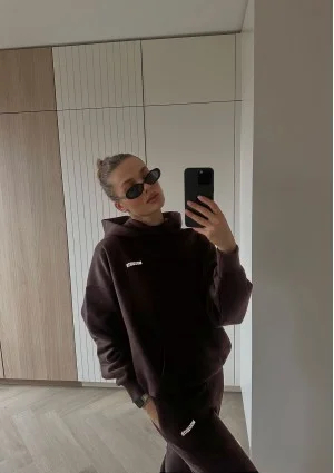 Pure - Dark chocolate brown hoodie