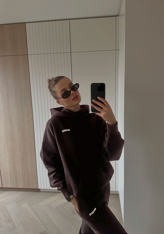 Pure - Dark chocolate brown hoodie