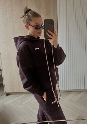 Pure - Dark chocolate brown hoodie