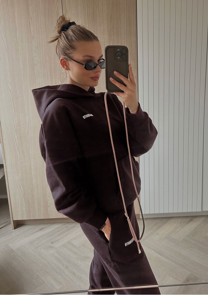 Pure - Dark chocolate brown hoodie