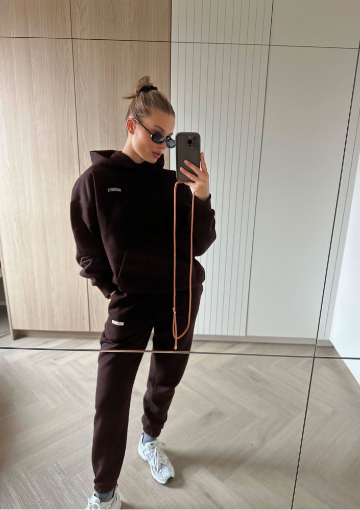 Pure - Dark chocolate brown hoodie