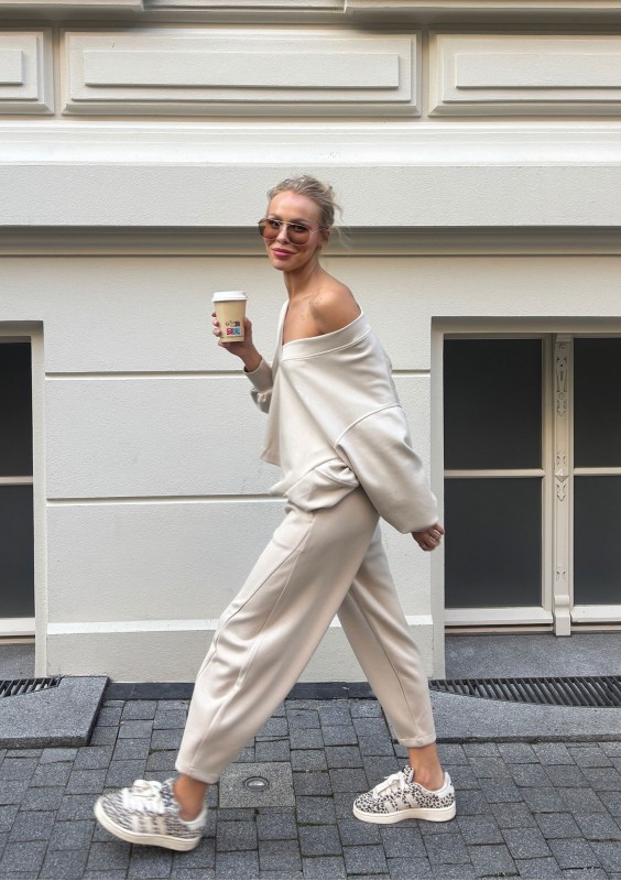 Ollie - Bluza z wiskozą Beige