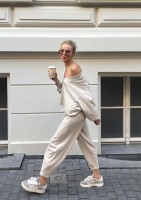 Ollie - Beige rayon sweatpants